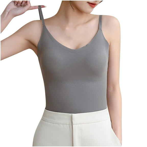 Timegard Tank Top for Women Adjustable Strap V Neck Stretch Sport Bras Casual Workout Skinny Tee Tops