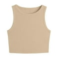 thumbnail image 1 of Timegard Tank Top for Women Crewneck Ribbed Sleeveless Cropped Tee Shirts Slim Comfy Casual Camis, 1 of 6
