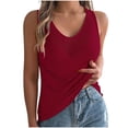 thumbnail image 1 of Timegard Tank Top for Women Hollow out V Neck Sleeveless Comfy Summer Breach Casual Fitting Tee Top, 1 of 8