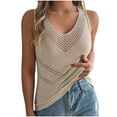 thumbnail image 1 of Timegard Tank Top for Women Hollow out V Neck Sleeveless Comfy Summer Breach Casual Fitting Tee Top, 1 of 8