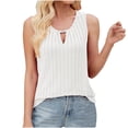 thumbnail image 1 of Timegard Tank Top for Women Keyhole Neck Ribbed Sleeveless Comfy Solid Color Casual Tee Shirts, 1 of 8
