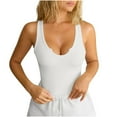 thumbnail image 1 of Timegard Tank Top for Women Ribbed Notched V Neck Sleeveless Comfy Going out Top Solid Color Basic Tee, 1 of 7