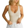thumbnail image 1 of Timegard Tank Top for Women Ribbed Notched V Neck Sleeveless Comfy Going out Top Solid Color Basic Tee, 1 of 7