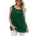 thumbnail image 1 of Timegard Tank Top for Women Scoop Neck Ruffle Lightweight Solid Color Summer Beach Casual Flowy Tee, 1 of 5