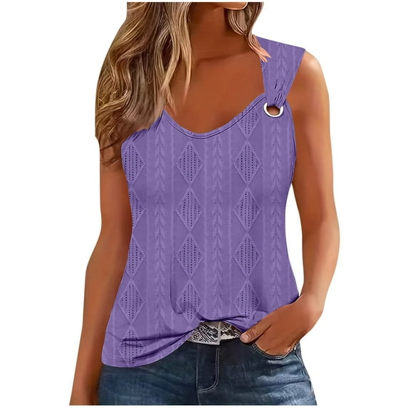 Timegard Tank Top for Women Texture Slim Comfy Fitting Solid Color Sleeveless Tee Top Beach Summer Fashion