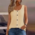 thumbnail image 1 of Timegard Tank Tops Women Ribbed Button Slim Comfy Sleeveless Casual Solid Color Travel Tee Tops Trendy, 1 of 8