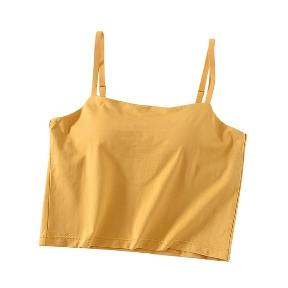 Timegard Tank Tops for Women Camis with Built in Bras Adjustable Strap Solid Color Comfy Summer Tops