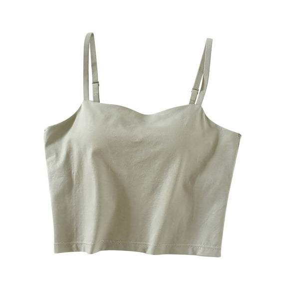 Timegard Tank Tops for Women Camis with Built in Bras Adjustable Strap Solid Color Comfy Summer Tops