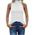 thumbnail image 1 of Timegard Tank Tops for Women High Neck Sleeveless Soft Slim Fitting Solid Color Summer Casual Tops, 1 of 7