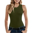 thumbnail image 1 of Timegard Tank Tops for Women Ribbed Knit Sleeveless Tight Shirts Crew Neck Going out Top Slim Fitted, 1 of 7