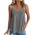 thumbnail image 1 of Timegard Tank Tops for Women Scoop Neck Eyelet Sleeveless Dressy Casual Loose Shirt Top Camis Beach Wear, 1 of 7