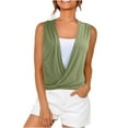thumbnail image 1 of Timegard Tank Tops for Women V-Neck Ruched Front Cross Comfy Dressy Casual Sleeveless Shirts Top Blouse, 1 of 5