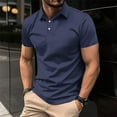 thumbnail image 1 of Timegard Tee Shirts for Men Drop Shoulder Short Sleeve Basic Tee Lapel V Neck Button Work Casual Tshirts, 1 of 6