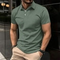 thumbnail image 1 of Timegard Tee Shirts for Men Drop Shoulder Short Sleeve Basic Tee Lapel V Neck Button Work Casual Tshirts, 1 of 6