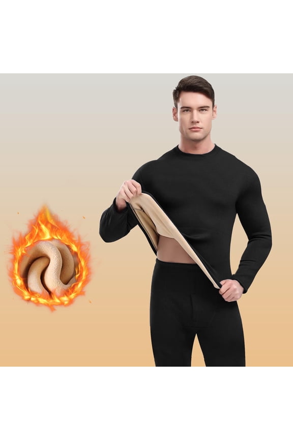 Thermal Underwear for Men Fleece Lined Base Layer Men Cold Weather Top Bottom Fitting Outfits
