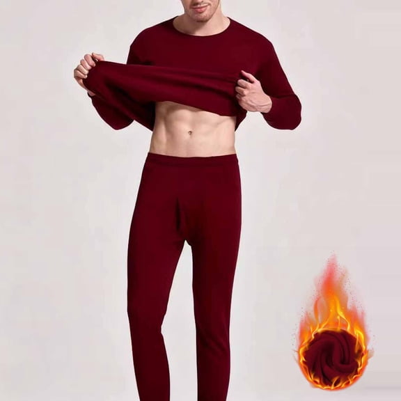 Timegard Thermal Underwear for Men Lightfleece Long Sleeve Tops Bottom Fitting Comfy Stretch Outfits