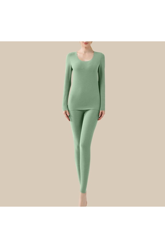 Thermal Underwear for Women Long Sleeve Tops Bottom Sets Fitting Comfy Cold Weather Base Layer Outfits
