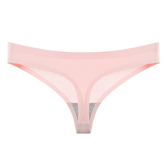 Timegard Thongs for Women Seamless Underwear Mesh Breathable Comfy Low Waist Womens Panties Thong(XX-Large,Pink)