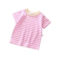 thumbnail image 1 of Timegard Toddler Baby Boys and Girls Tee Shirt Short Sleeve Stripe Unisex Tops Summer Casual Infant Tee, 1 of 2