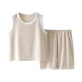 thumbnail image 1 of Timegard Toddler Baby Clothes Boy Girl Sleepwear Loose Soft Tank Shorts Outfits Summer Thin Pjs Sets, 1 of 5