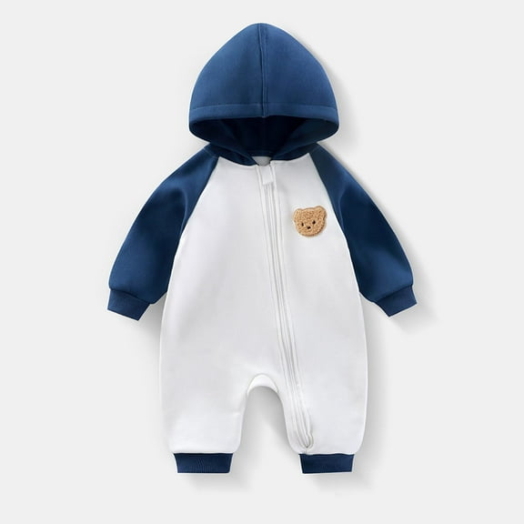 Timegard Toddler Baby Clothes Boy Girls Zip up Hoodies Onesie Cute Comfy Long Sleeve Infant Rompers