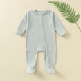 thumbnail image 1 of Timegard Toddler Baby Clothes Infant Boy Girl Button up Comfy Footed Onesie Fall Pjs Sleep Play Outfits, 1 of 3