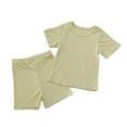 thumbnail image 1 of Timegard Toddler Baby Clothes Infant Boy Girl Ribbed Cute Tshirts Shorts Comfy Solid Color Homewear Sets, 1 of 3