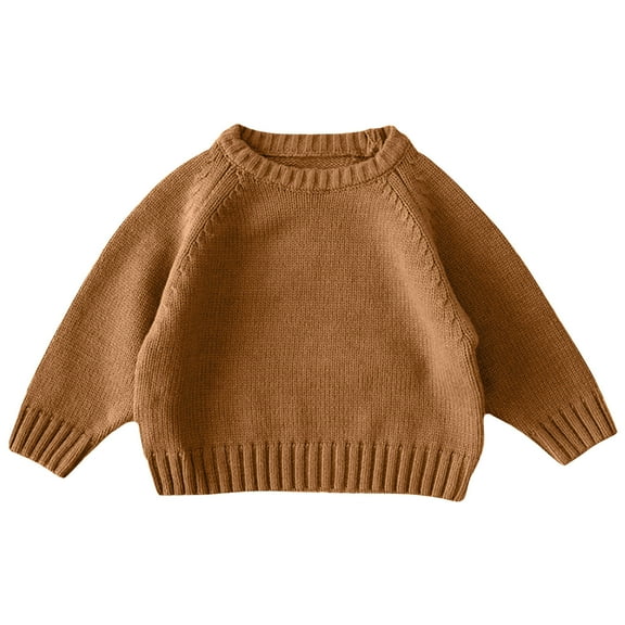 Timegard Toddler Baby Clothes Infant High Neck Knit Cotton Comfy Sweater Boys Girls Cute Pullover Tops