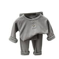 thumbnail image 1 of Timegard Toddler Baby Clothes Unisex Comfy Long Sleeve Tops Pants Sets Homewear Unisex Fall Spring Outfits, 1 of 2
