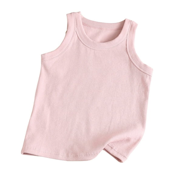 Timegard Toddler Baby Clothes Unisex Crewneck Tank Top Boy Girl Casual Cotton Comfy Tee Shirts Summer