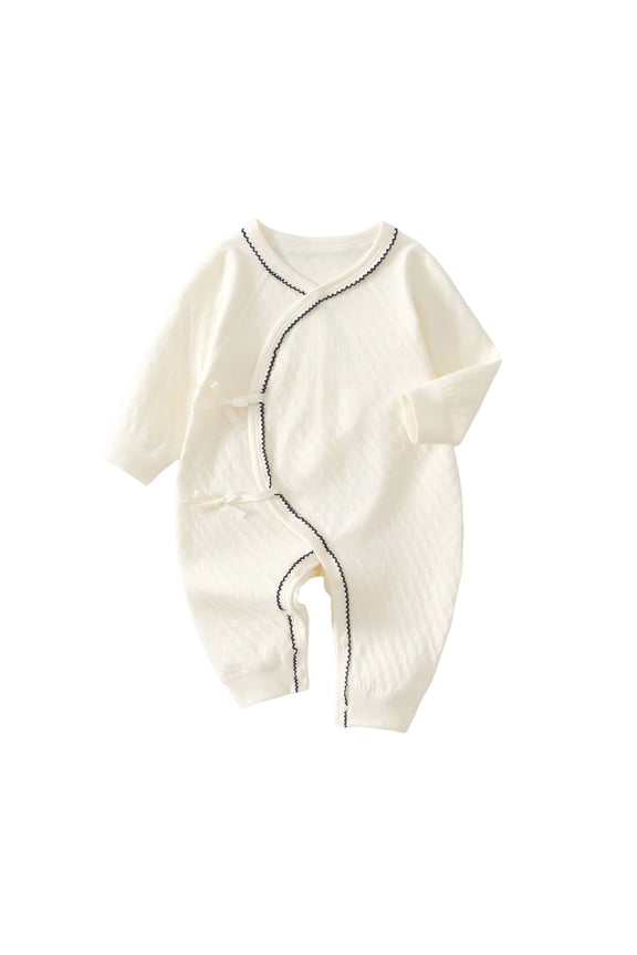 Toddler Baby Onesie Boy Girl Button up Clothes Newborn Breathable Comfy Cotton Outfits Unisex Infant Loungewear