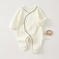 thumbnail image 1 of Timegard Toddler Baby Onesie Boy Girl Button up Clothes Newborn Breathable Comfy Cotton Outfits Unisex Infant Loungewear, 1 of 8