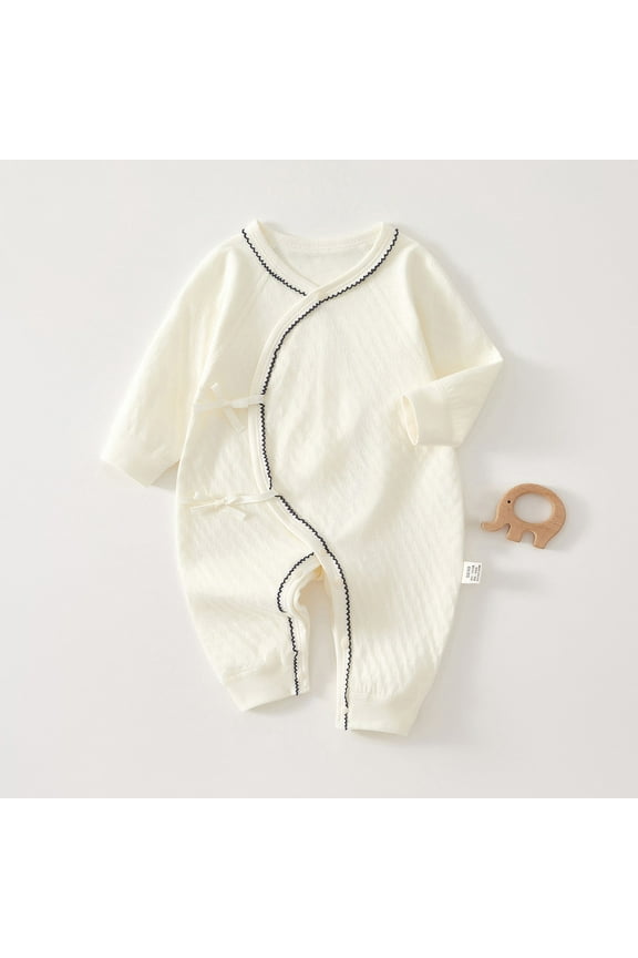 Toddler Baby Onesie Boy Girl Button up Clothes Newborn Breathable Comfy Cotton Outfits Unisex Infant Loungewear