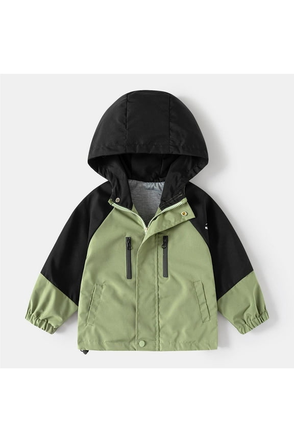 Toddler Boys Clothes Windbreaker Outerwear Kids Lightweight Zip Hooded Jacket Coat 2-12 Years