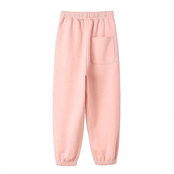 Timegard Toddler Girl Clothes Sweatpants Comfy Baggy Solid Color Casual Kids Workout Trousers Fashion