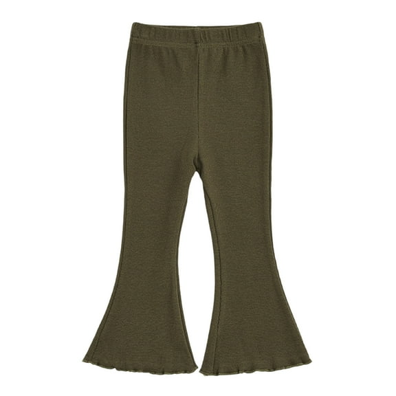 Timegard Toddler Girls Clothes Ribbed Cute Flare Leggings Casual Comfy Stretch Homewear Trousers Fashion