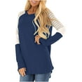 thumbnail image 1 of Timegard Tops for Women Crew Neck Striped Long Sleeve Comfy Fall Tee Shirts Dressy Casual Loose Tops, 1 of 5