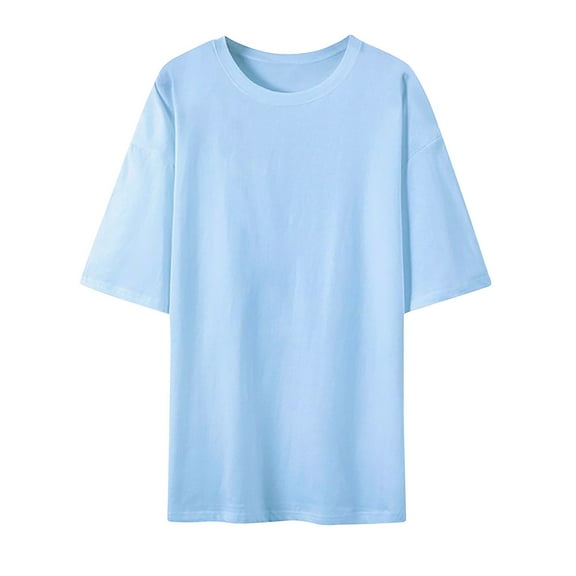 Timegard Tops for Women Crewneck Short Sleeve Loose Basic Tee Casual Comfy Solid Color Workout Tops