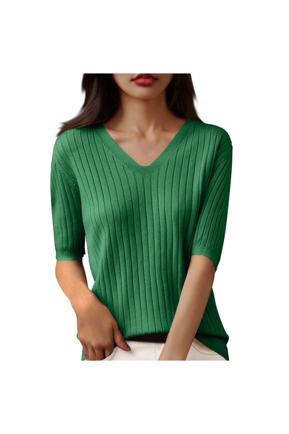 Tops for Women Crewneck Short Sleeve Tee Casual Going out Tops Shirts Summer Solid Color