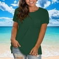 thumbnail image 1 of Timegard Tops for Women Round Neck Short Sleeve Basic Tee Summer Casual Solid Color Tops with Pocket, 1 of 4