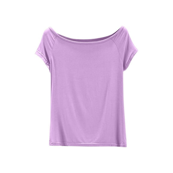Timegard Tops for Women Summer Scoop Neck Short Sleeve Comfy Soft Pajamas Casual Tee Shirts Solid Color