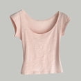 thumbnail image 1 of Timegard Tops for Women Summer Scoop Neck Tee Shirts Cap Sleeve Crop Tops Casual Solid Color Athletic Tops, 1 of 3
