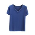 thumbnail image 1 of Timegard Tops for Women V Neck Short Sleeve Loose Comfy Tee Casual Solid Color Breathable Top Blouse, 1 of 4