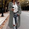 thumbnail image 1 of Timegard Trench Coat Women Lapel Neck Open Front Mid Long Jackets Fall Winter Fashion Comfy Outwear, 1 of 3