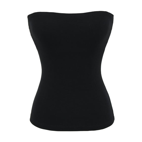 Timegard Tube Tops for Women Solid Color Comfy Slim Going out Tops Strapless Sleeveless Casual Tee