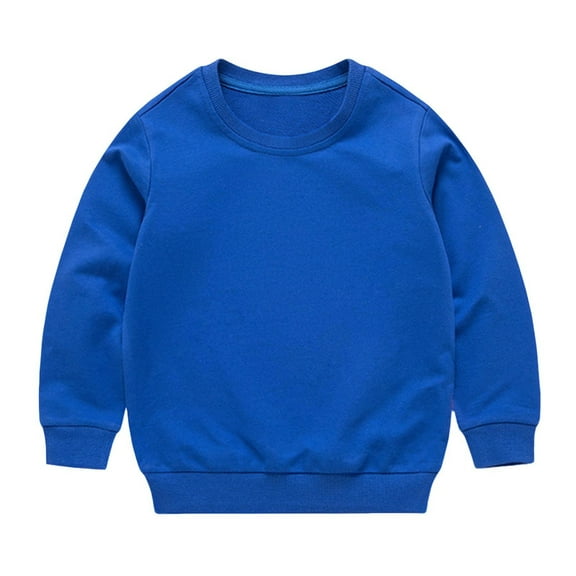 Timegard Unisex Baby Clothes Toddler Boy Girl Sweatshirts Solid Color Infant Pullover Tops 1-13 Years