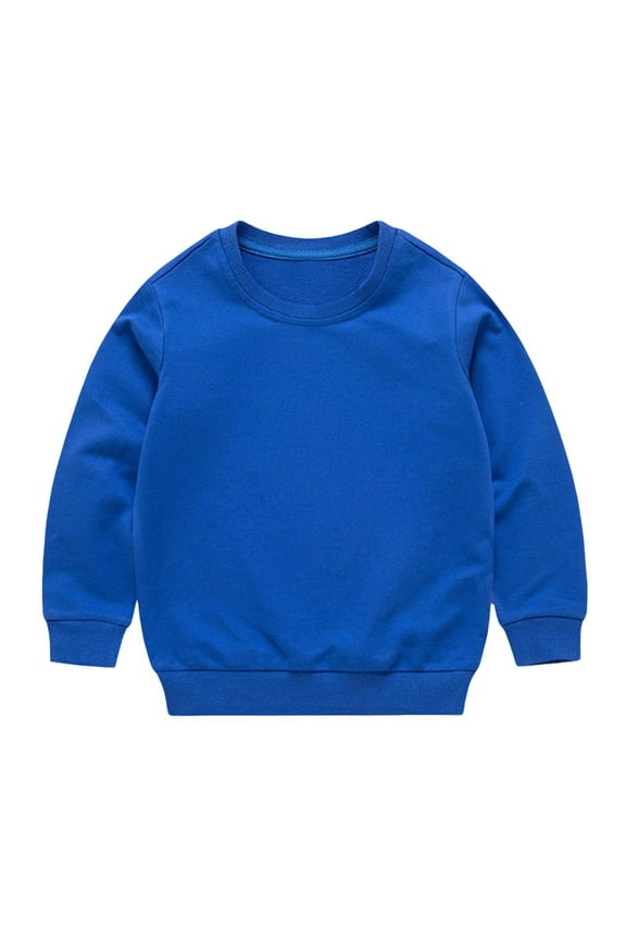 Unisex Baby Clothes Toddler Boy Girl Sweatshirts Solid Color Infant Pullover Tops 1-13 Years