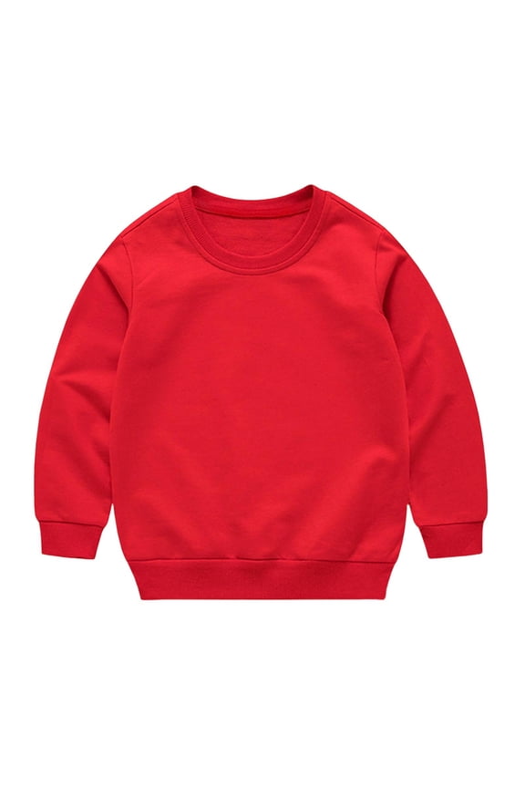 Unisex Baby Clothes Toddler Boy Girl Sweatshirts Solid Color Infant Pullover Tops 1-13 Years