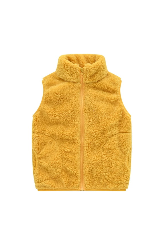 Unisex Baby Vests Winter Fleece Half High Neck Sleeveless Zipper Jackets Fuzzy Comfy Coat Clothes