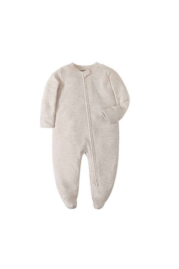 Unisex Boys Girls Clothes Toddler Footies Onesie Casual Kids Comfy Zip up Rompers Solid Color Clothing